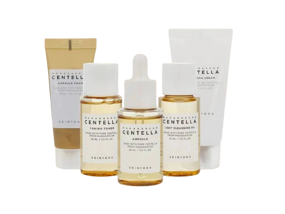 Skin1004 Sada na starostlivosť o tvár Madagascar Centella Travel Kit - 20 ml, 30 ml, 30 ml, 30 ml, 30 ml