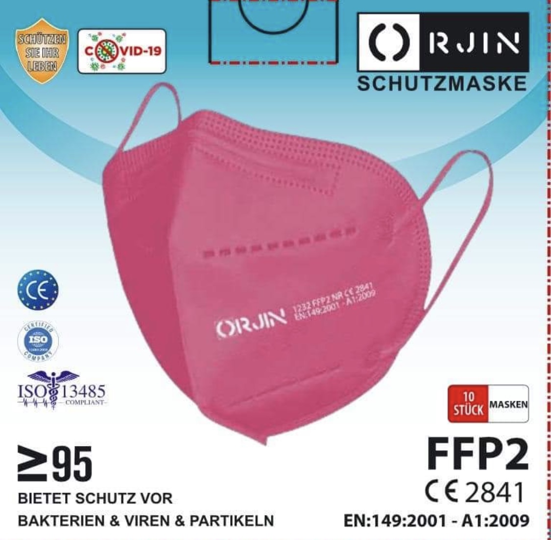 Respirátor FFP2 ORJIN 10ks rôzne farby