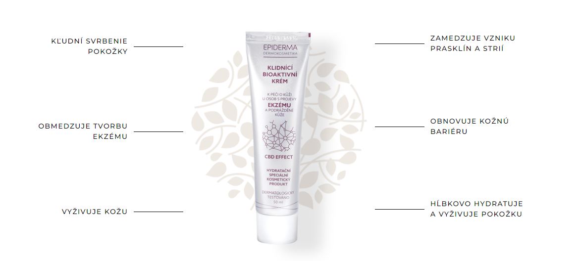 Epiderma bioaktívny CBD krém pri prejavoch ekzému 50 ml