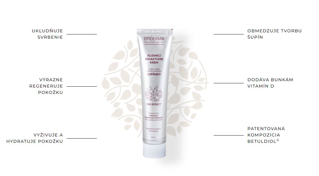 Epiderma bioaktívny CBD krém pri prejavoch Lupienky 75 ml