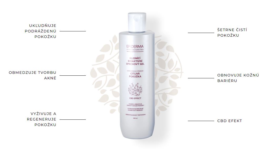Epiderma ukľudňujúci bioaktívny CBD sprchový gél 300 ml
