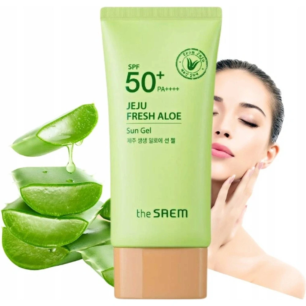 The SAEM Jeju Fresh Aloe Sun Gel SPF50+ SPF krém s aloe vera 50g