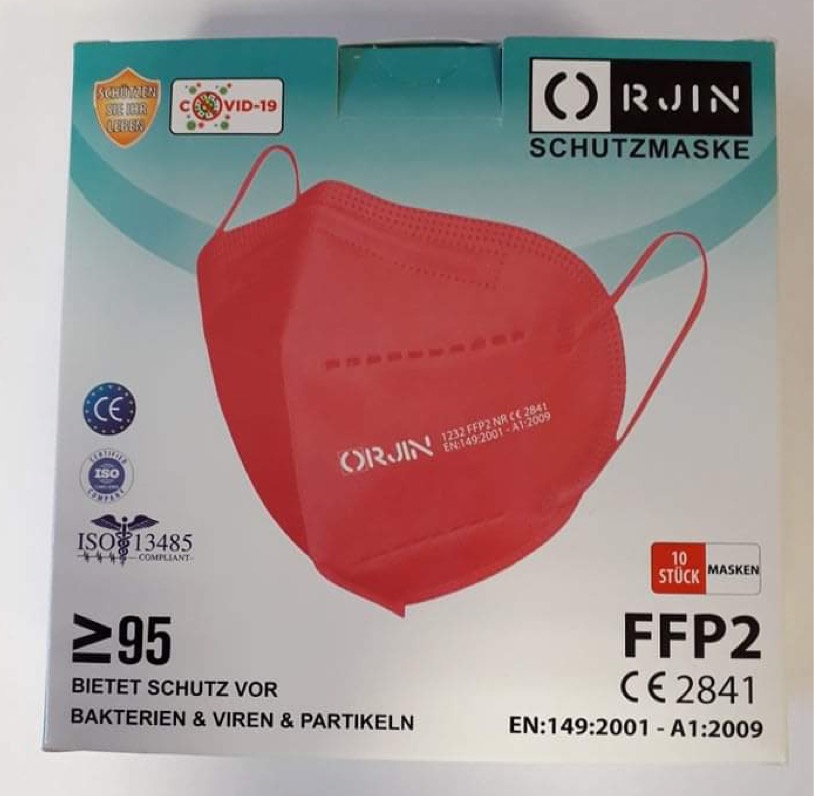 Respirátor FFP2 ORJIN 10ks rôzne farby