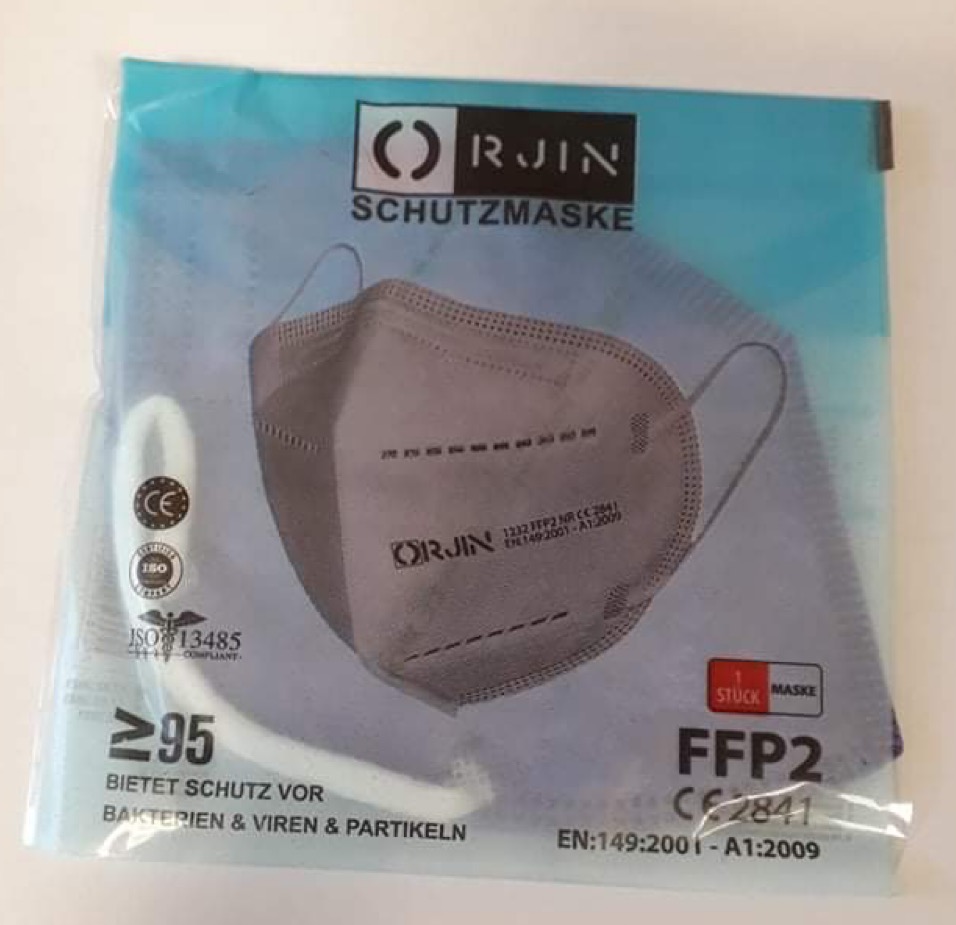 Respirátor FFP2 ORJIN 10ks rôzne farby