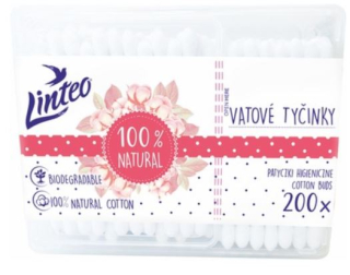 Linteo papierové Vatové tyčinky do uší BOX 200 ks