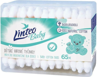 Linteo Baby Vatové tyčinky pre deti 65 ks
