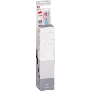 Swissdent Gentle Whitening 50 ml bělicí zubní pasta 50 ml + zubní kartáček profi gentle extra soft light blue dárková sada