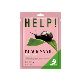 Bergamo HELP! Black snail plátená maska 25 ml